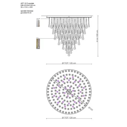 Zdjęcie Piękna lampa sufitowa z dmuchanego szkła Murano w kolorze antracytowym i przezroczystym - Il Paralume Marina