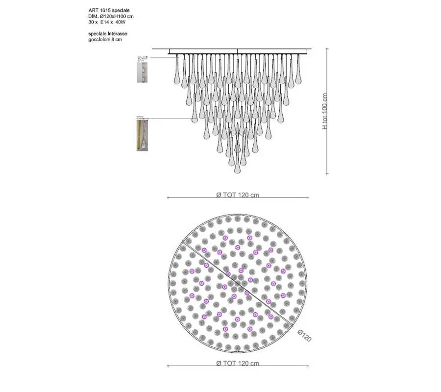 obrazek 1 Piękna lampa sufitowa z dmuchanego szkła Murano w kolorze antracytowym i przezroczystym - Il Paralume Marina