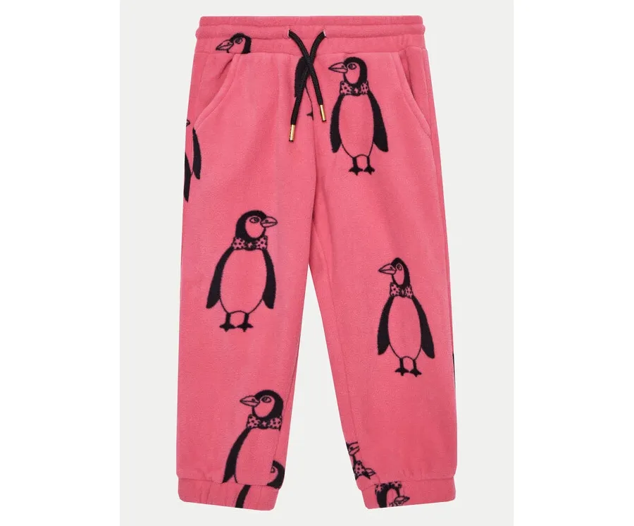 obrazek 1 Mini Rodini Spodnie dresowe Penguin 1100009228 Różowy Regular Fit MINI RODINI