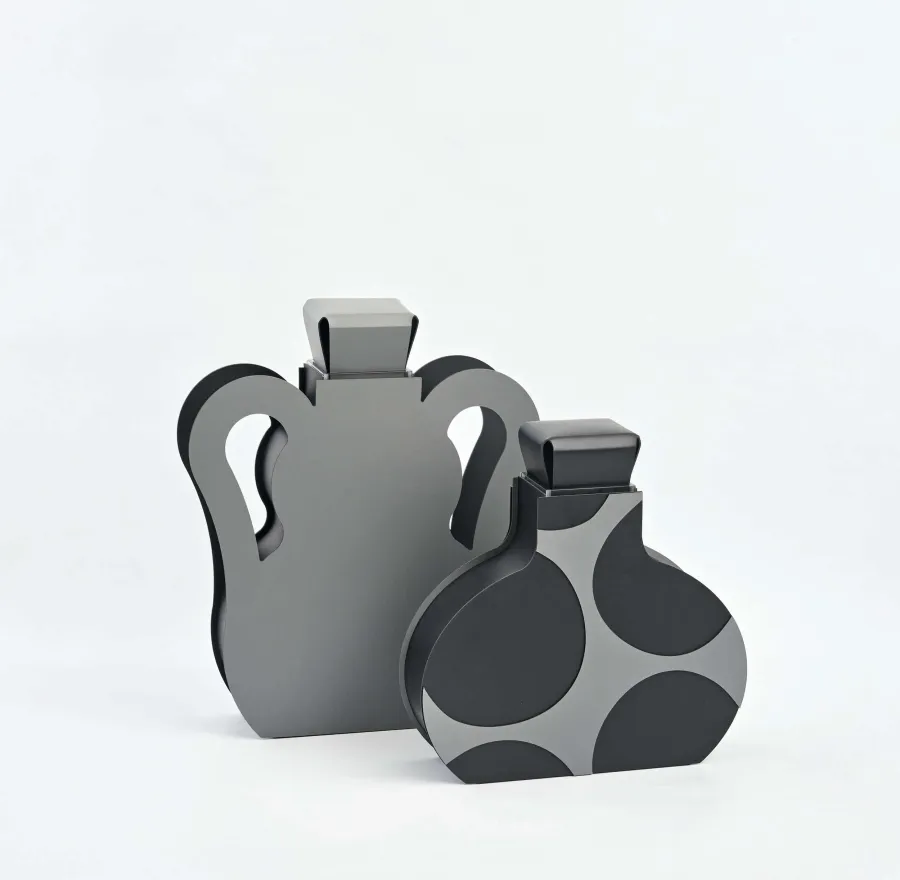 obrazek 4 Unikalny szary skórzany wazon Otto 9x40xH45 cm