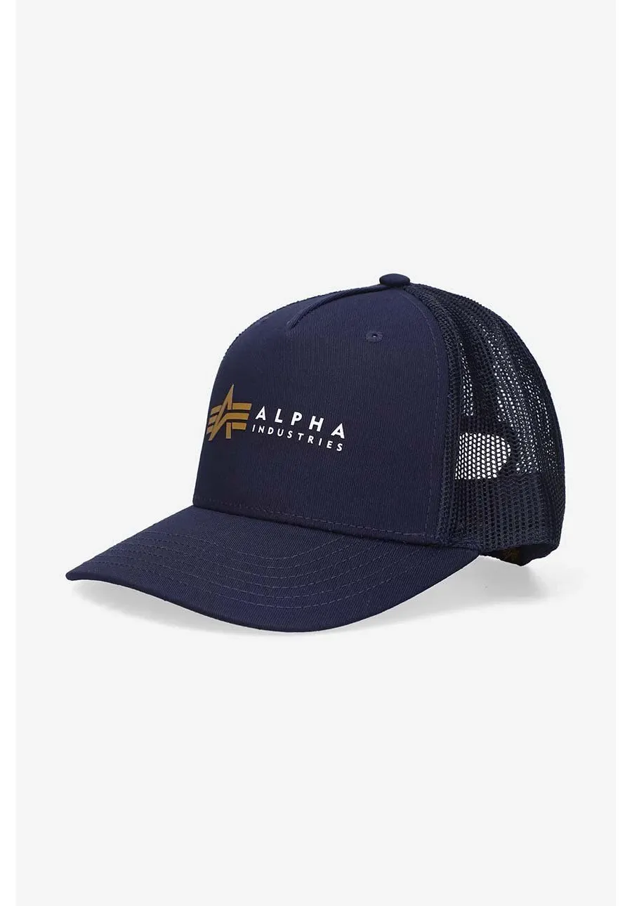 obrazek 1 Alpha Industries czapka z daszkiem kolor granatowy z nadrukiem 106901.07-GRANATOWY