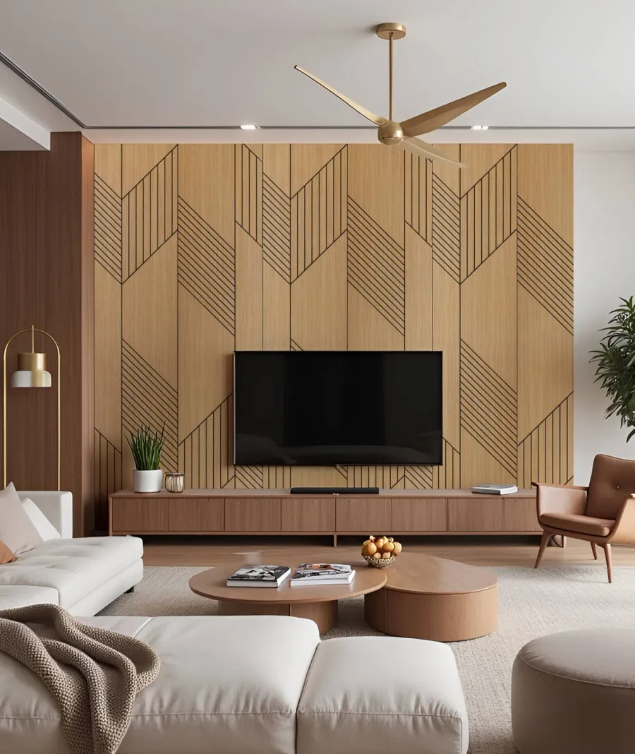 obrazek 1 275x60x1,1 cm LD (Skandi 2) panel frezowany MDF fornir dębowy - ozdobna dekoracja ścienna 3D