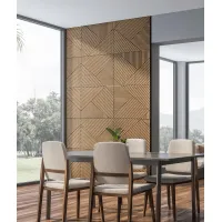 Zdjęcie 60x60x1,1 cm LD (Koperta 1) panel frezowany MDF fornir dębowy - ozdobna dekoracja ścienna 3D