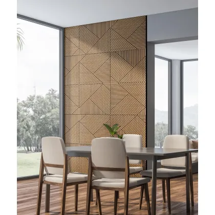 Zdjęcie 60x60x1,1 cm LD (Koperta 1) panel frezowany MDF fornir dębowy - ozdobna dekoracja ścienna 3D