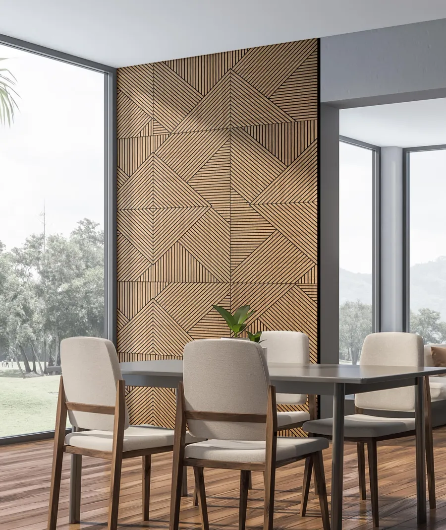 obrazek 1 60x60x1,1 cm LD (Koperta 1) panel frezowany MDF fornir dębowy - ozdobna dekoracja ścienna 3D