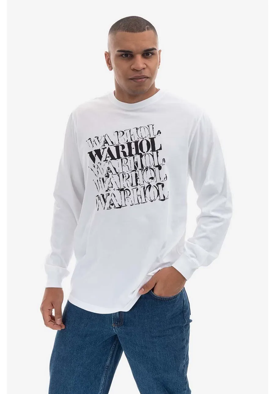obrazek 1 Maharishi longsleeve bawełniany kolor biały z nadrukiem 9923.WHITE-WHITE