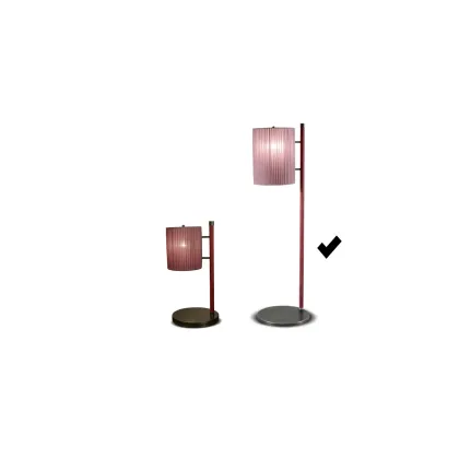 Zdjęcie Nowoczesna lampa stojąca z metalu, niklu i skóry - Ulivi Salotti