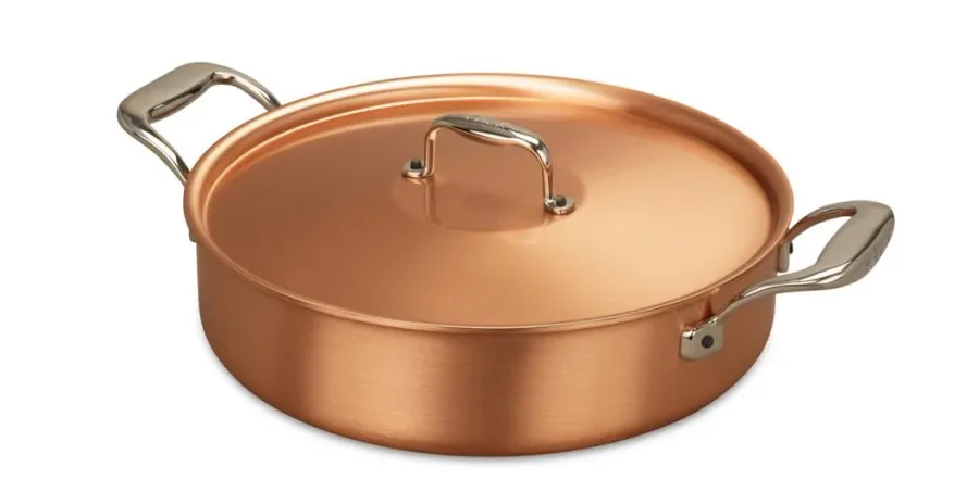 obrazek 3 Niski miedziany garnek do casserole 28 cm do zapiekania