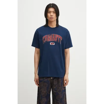 Zdjęcie Carhartt WIP t-shirt bawełniany S/S Lecture T-Shirt męski kolor granatowy z nadrukiem I034766.E74G