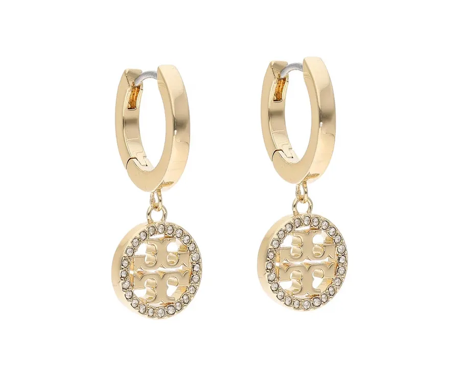 obrazek 1 Tory Burch Kolczyki Miller Pave Hoop Earring 87041 Złoty