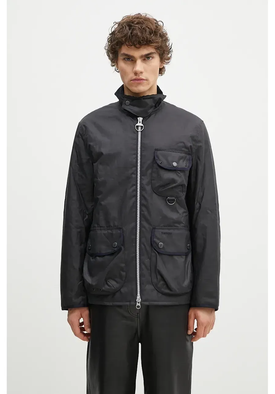 obrazek 1 Barbour kurtka Angler Wax Jacket męska kolor czarny przejściowa MWX2348