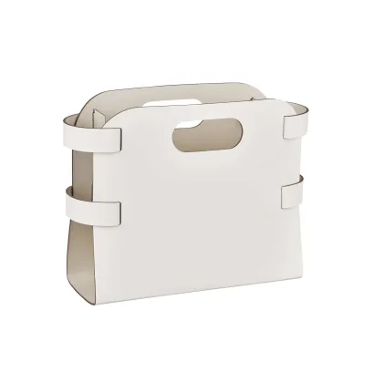 Zdjęcie Biały skórzany gazetnik 16x36xH25 cm