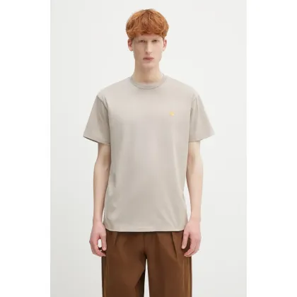 Zdjęcie Carhartt WIP t-shirt bawełniany S/S Chase T-Shirt męski kolor beżowy gładki I026391.2Q6XX