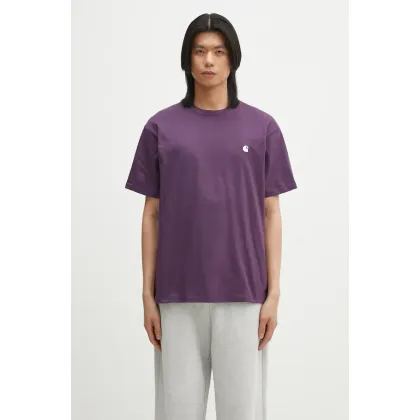 Zdjęcie Carhartt WIP t-shirt bawełniany S/S Madison T-Shirt męski kolor fioletowy gładki I033000.2RPXX
