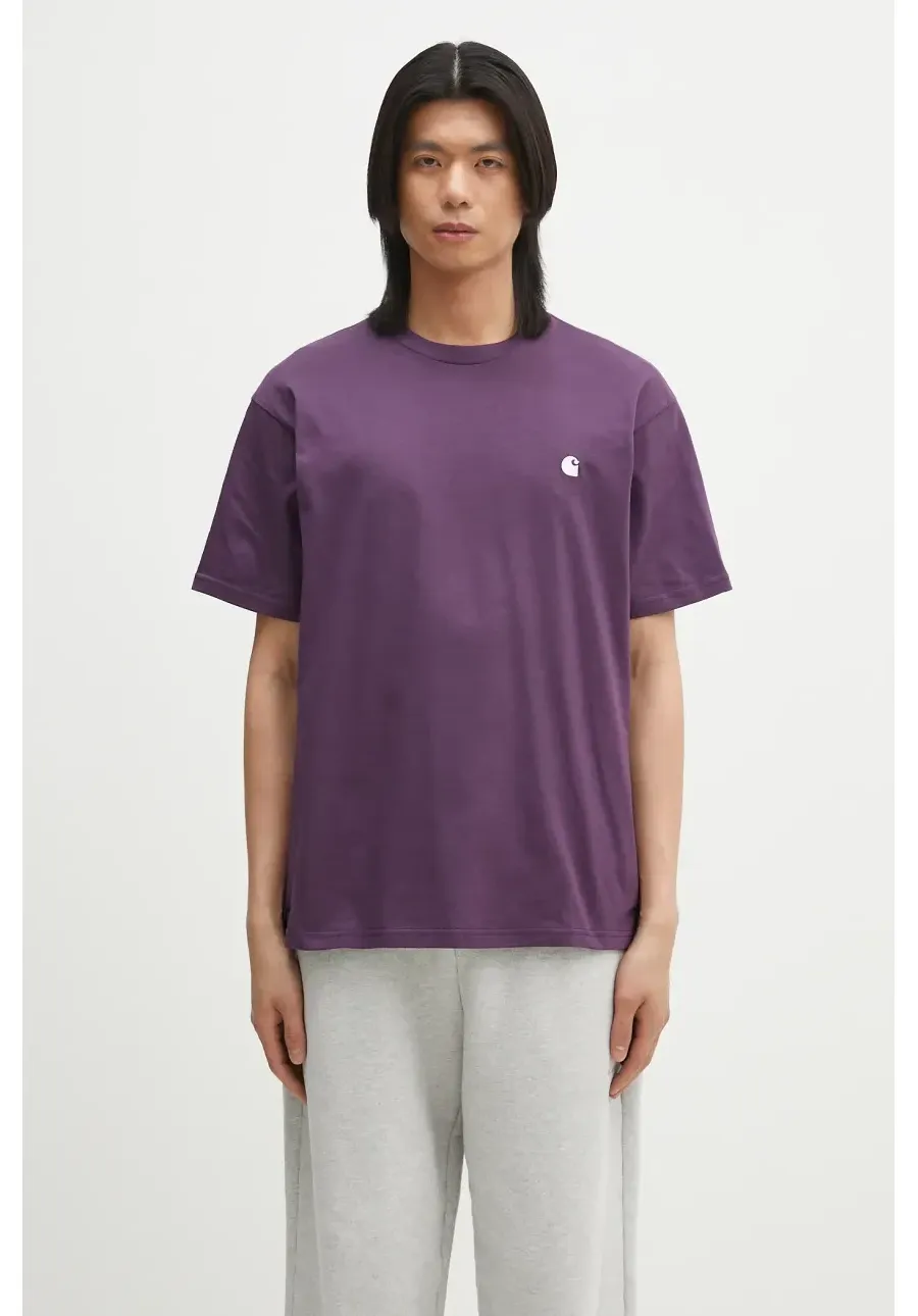 obrazek 1 Carhartt WIP t-shirt bawełniany S/S Madison T-Shirt męski kolor fioletowy gładki I033000.2RPXX