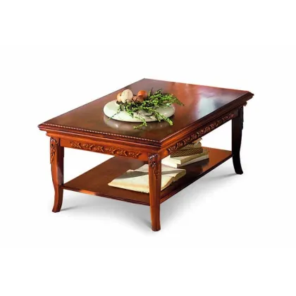 Zdjęcie Prostokątny antyczny stolik kawowy w kolorze naturalnego drewna