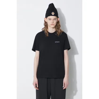 Zdjęcie Carhartt WIP t-shirt bawełniany S/S Script Embroidery T-S damski kolor czarny I032293.0D2XX