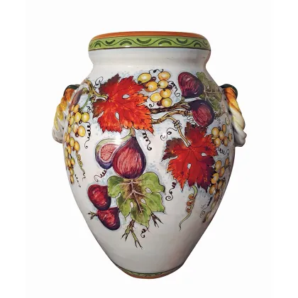 Picture Italian ceramic vase decorated with a fig motif