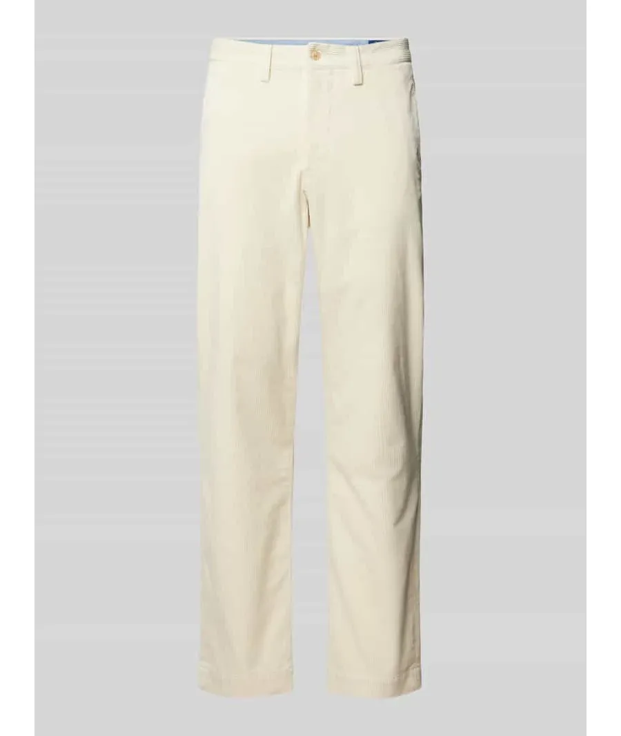obrazek 1 Spodnie sztruksowe o kroju stretch straight fit ze szlufkami na pasek model ‘BEDFORD’