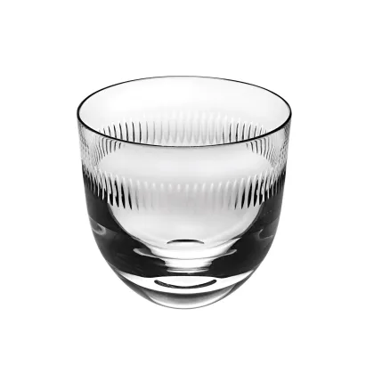 Zdjęcie Wyjątkowa kryształowa szklanka do whisky old fashion z reliefowym zdobieniem w pionowe linie - Vista Alegre