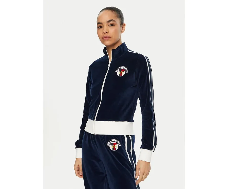 obrazek 1 Tommy Jeans Bluza Velvet DW0DW20565 Granatowy Slim Fit