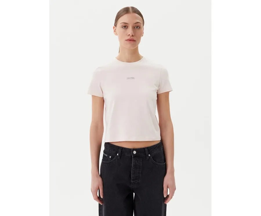 obrazek 1 Calvin Klein Jeans T-Shirt Placed Institutional J20J225524 Różowy Slim Fit