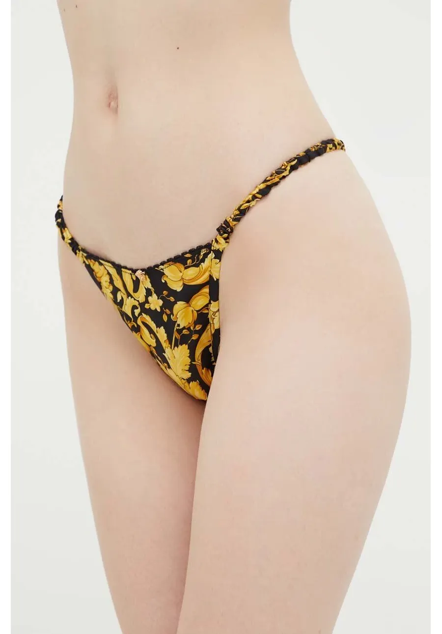 obrazek 1 Versace stringi z domieszką jedwabiu kolor czarny 1008555 1A06155