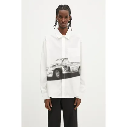 Zdjęcie Represent koszula bawełniana Raceway Shirt męska kolor biały regular z kołnierzykiem klasycznym MLM2961.26
