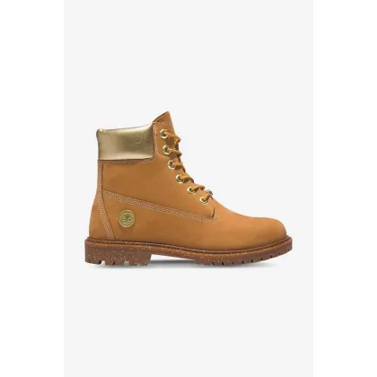 Zdjęcie Timberland workery zamszowe 6IN Hert BT Cupsole W damskie kolor brązowy na płaskim obcasie A5RS8-BROWN