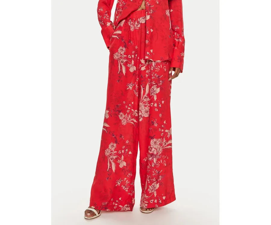 obrazek 1 ViCOLO Spodnie materiałowe TB1274 Czerwony Relaxed Fit