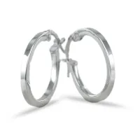 Picture Women's Italian hoop earrings in white gold