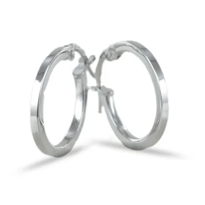 Zdjęcie Damskie włoskie kolczyki koła z białego złota