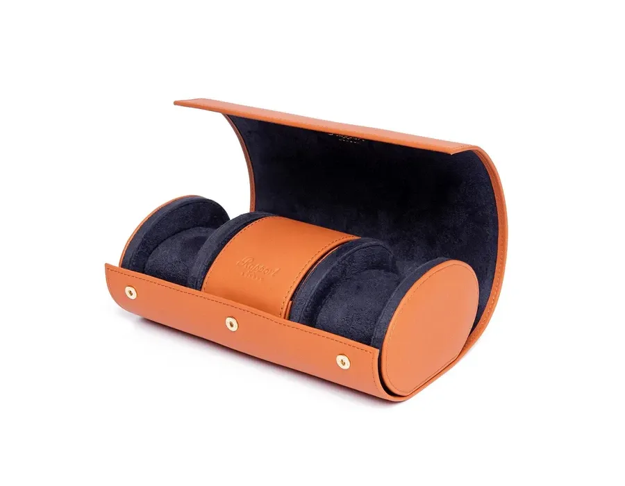 obrazek 6 Oryginalne etui skórzane w kształcie rolki na trzy zegarki