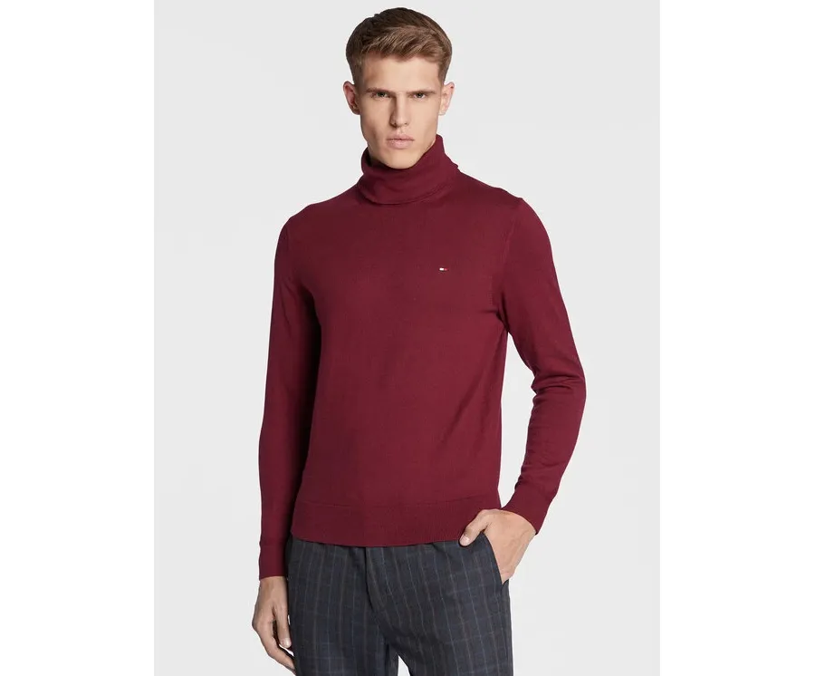 obrazek 1 Tommy Hilfiger Golf Pima MW0MW28048 Bordowy Regular Fit