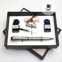 Zdjęcie Komplet z kwiatowym piórem oraz długopisem