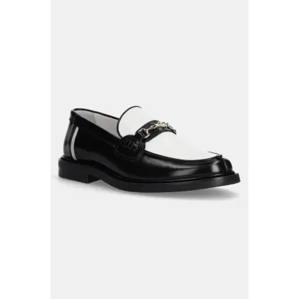 Zdjęcie Filling Pieces mokasyny skórzane Loafer Polido kolor czarny na płaskim obcasie