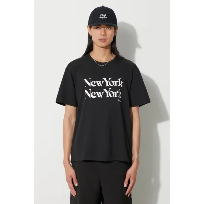 Zdjęcie Corridor t-shirt bawełniany New York New York męski kolor czarny z nadrukiem TS0008-BLK