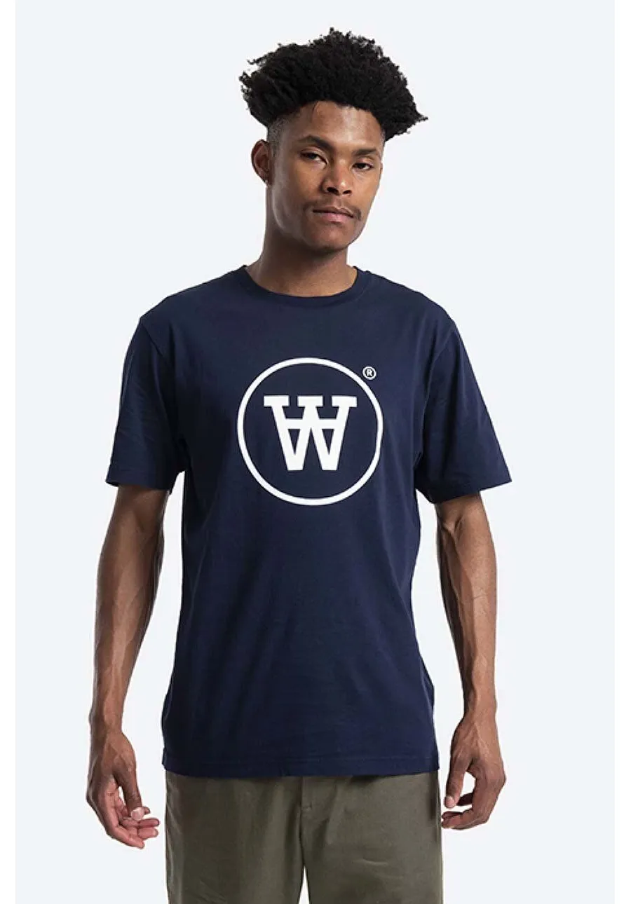 obrazek 1 Wood Wood t-shirt bawełniany męski kolor granatowy z nadrukiem 10125701.2222-WHITE/G