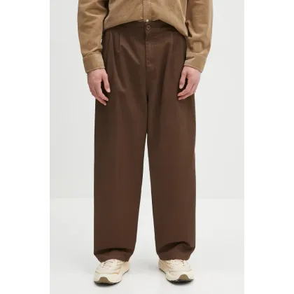 Zdjęcie Carhartt WIP spodnie bawełniane Marv Pant męskie kolor brązowy proste I033129.2LS06