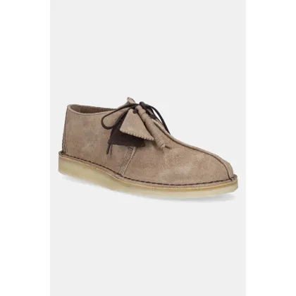 Zdjęcie Clarks Originals mokasyny zamszowe Desert Trek męskie kolor beżowy 26180650