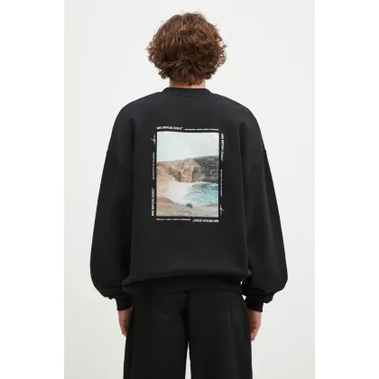 Zdjęcie MKI MIYUKI ZOKU bluza Resort Crewneck Sweat męska kolor czarny z nadrukiem RESORT.CREWNECK.SWEAT