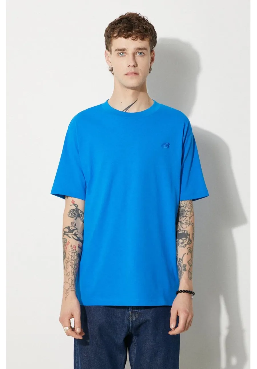 obrazek 1 New Balance t-shirt bawełniany MT41533BUL męski kolor niebieski gładki