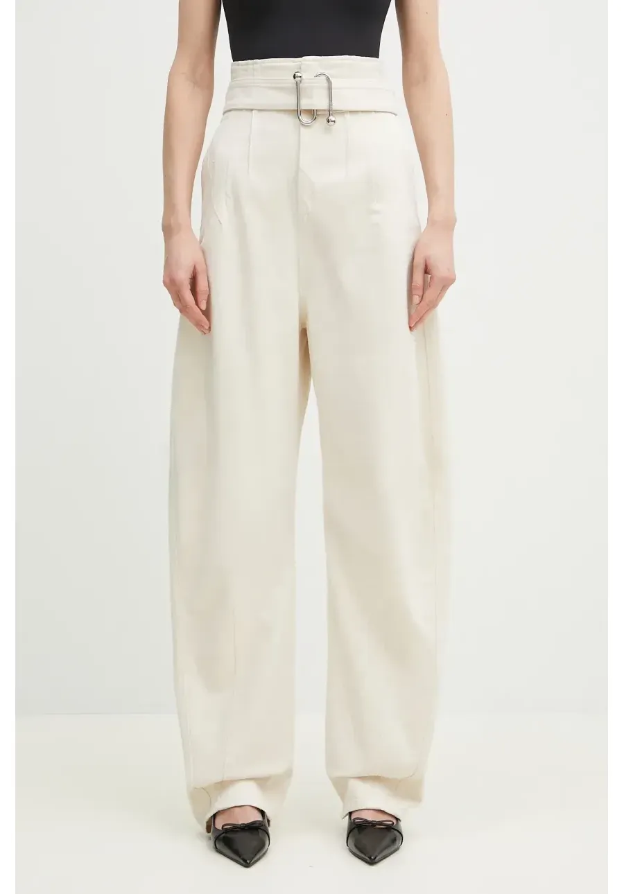 obrazek 1 Sportmax jeansy Glauco damskie kolor beżowy high waist 2512131025600