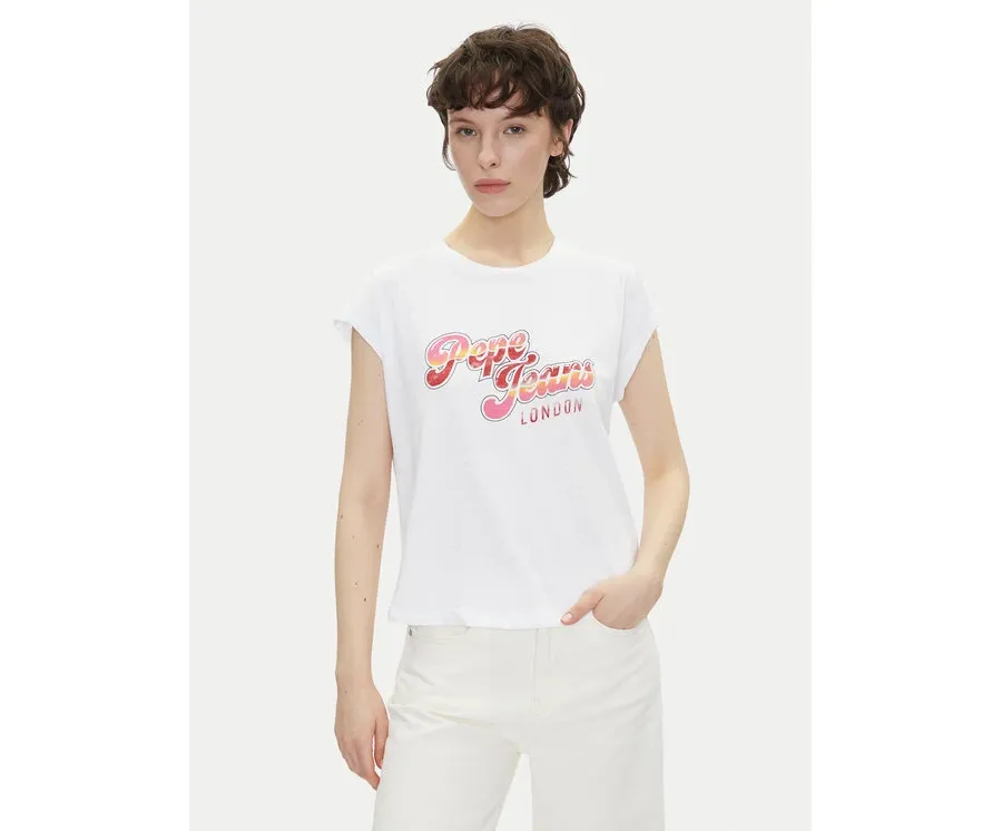 obrazek 1 Pepe Jeans T-Shirt Rosalie PL506033 Biały Regular Fit