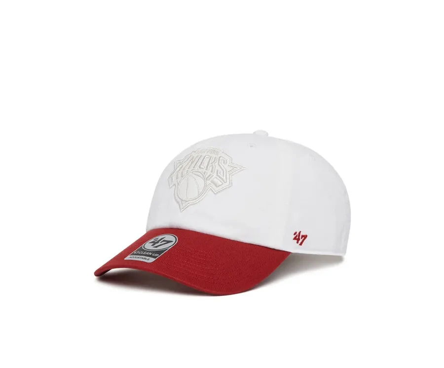 obrazek 1 47 Brand Czapka z daszkiem NBA New York Knicks '47 x Tommy Hilfiger Courtside '47 Clean Up THCCU175GWL Biały