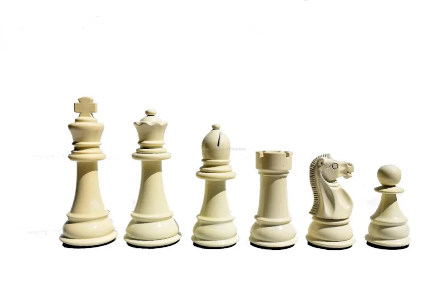 obrazek 2 Wykonane z drewna biało-czerwone figury do gry w szachy - The Chess Empire