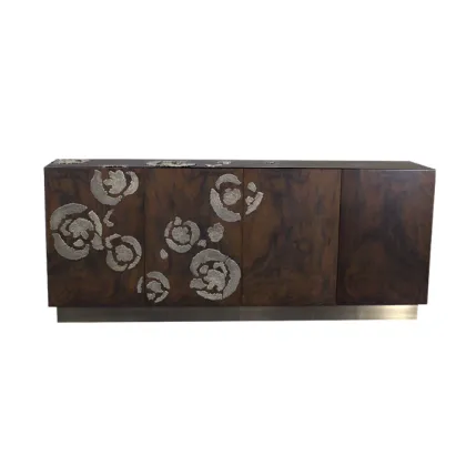 Picture Sophisticated chest of drawers made of walnut veneer and brass - Pardo