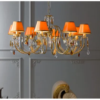 Zdjęcie Szykowny pomarańczowy żyrandol - Euro Lamp Art