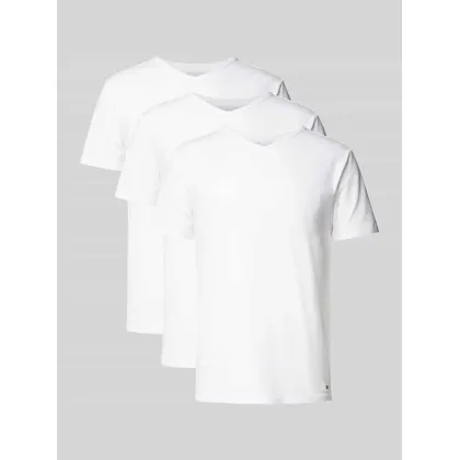 Zdjęcie T-shirt z zaokrąglonym dekoltem w serek w zestawie 3 szt.