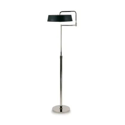 Zdjęcie Wspaniała, mosiężna lampa podłogowa z malowanym abażurem - Lumis 900